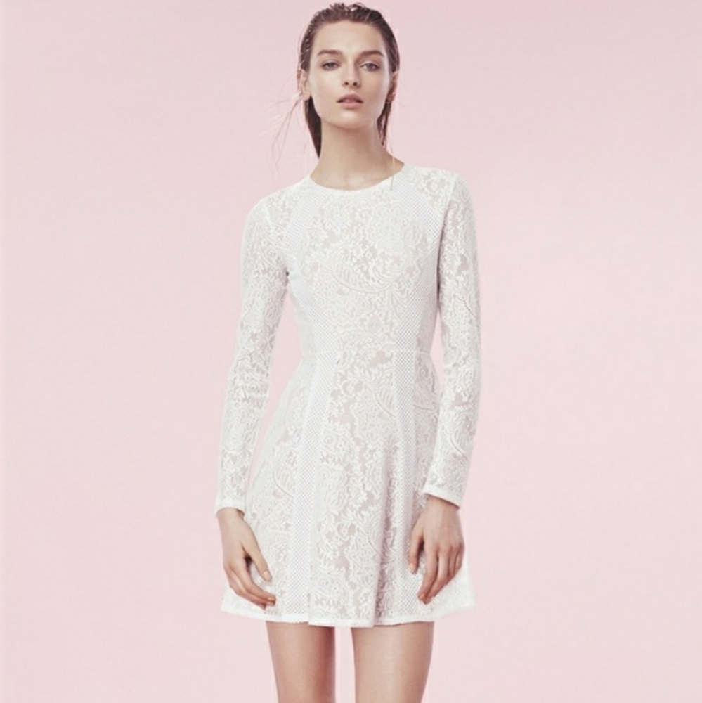 BCBG MAXAZRIA Baylie White Lace Dress